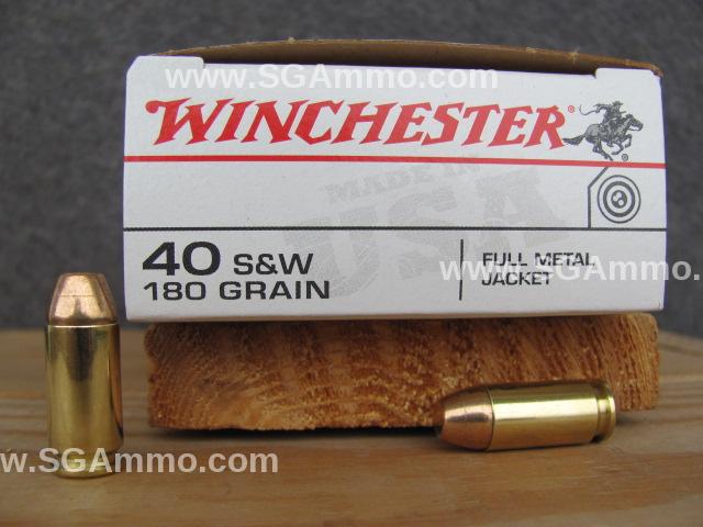 500 Round Case - 40 SW 180 Grain FMJ Winchester Ammo - Q4238 